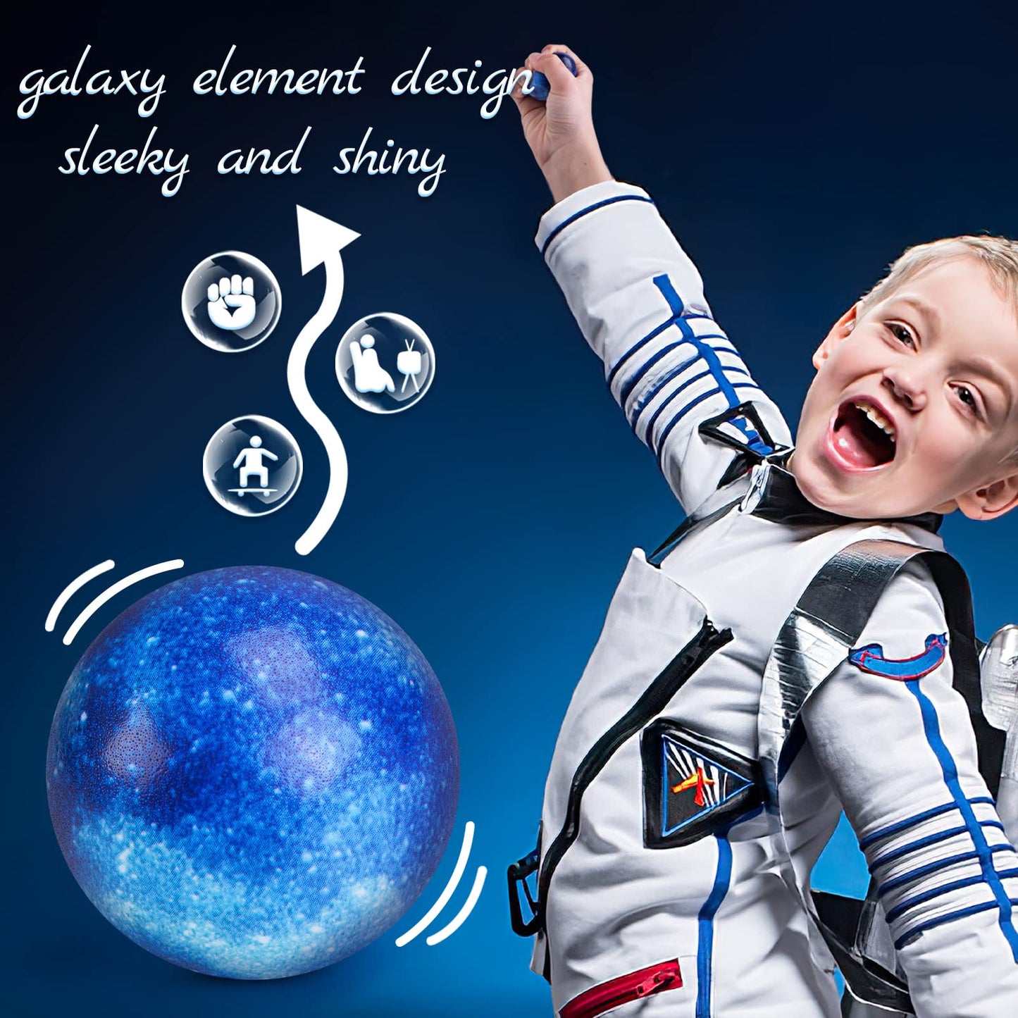 Lovestown Galaxy Stress Balls Bulk, 50Pcs Foam Stress Balls 2 Inch Squeeze Balls For Stress Relief Outer Space Astronaut Party Class Reward