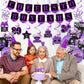 Purple 80Th Birthday Decorations For Women Men Purple Black 80Th Birthday Banner Hanging Swirls 80Th Birthday Balloons Happy 80Th Birthday Cake Topper For Purple Cheer To 80 Years Party Supplies