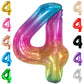 KatchOn, Giant Rainbow 4 Balloon Number - 40 Inch, Four Balloon | Number 4 Balloons for Birthdays | 4 Year Old Balloon for 4th B