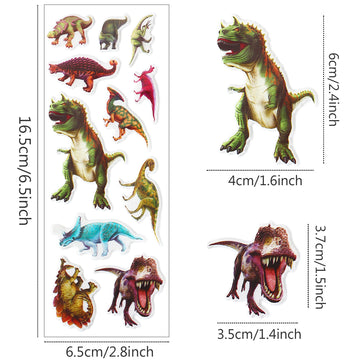 Upins 14 Diffrent Sheets (200+Count) Kids Dinosaur 3D Puffy Stickers, Animal Insect Stickers, Craft Scrapbooking For Children