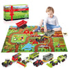 Oriate Farm Tractor Set, 34-Piece Die Cast Vehicle Playset, Large 4.8" Toys with Farm Mat, Metal, Model SQ80204