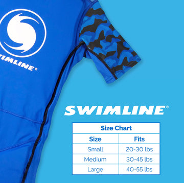 Swimline Blue Swim Trainer Floating Vest Suit For Kids & Toddlers Ages 4+ Boys/Girls -Comfortable Zip Up Buoyant Foam Swimming Life Jackets Puddle Jumpers 40-55 Pounds Lbs Children Learning Swimwear