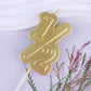 PHD CAKE Gold Number Birthday Candles - 2.76 Inch Large, Half Size Wax Cake Decoration for Party Celebration