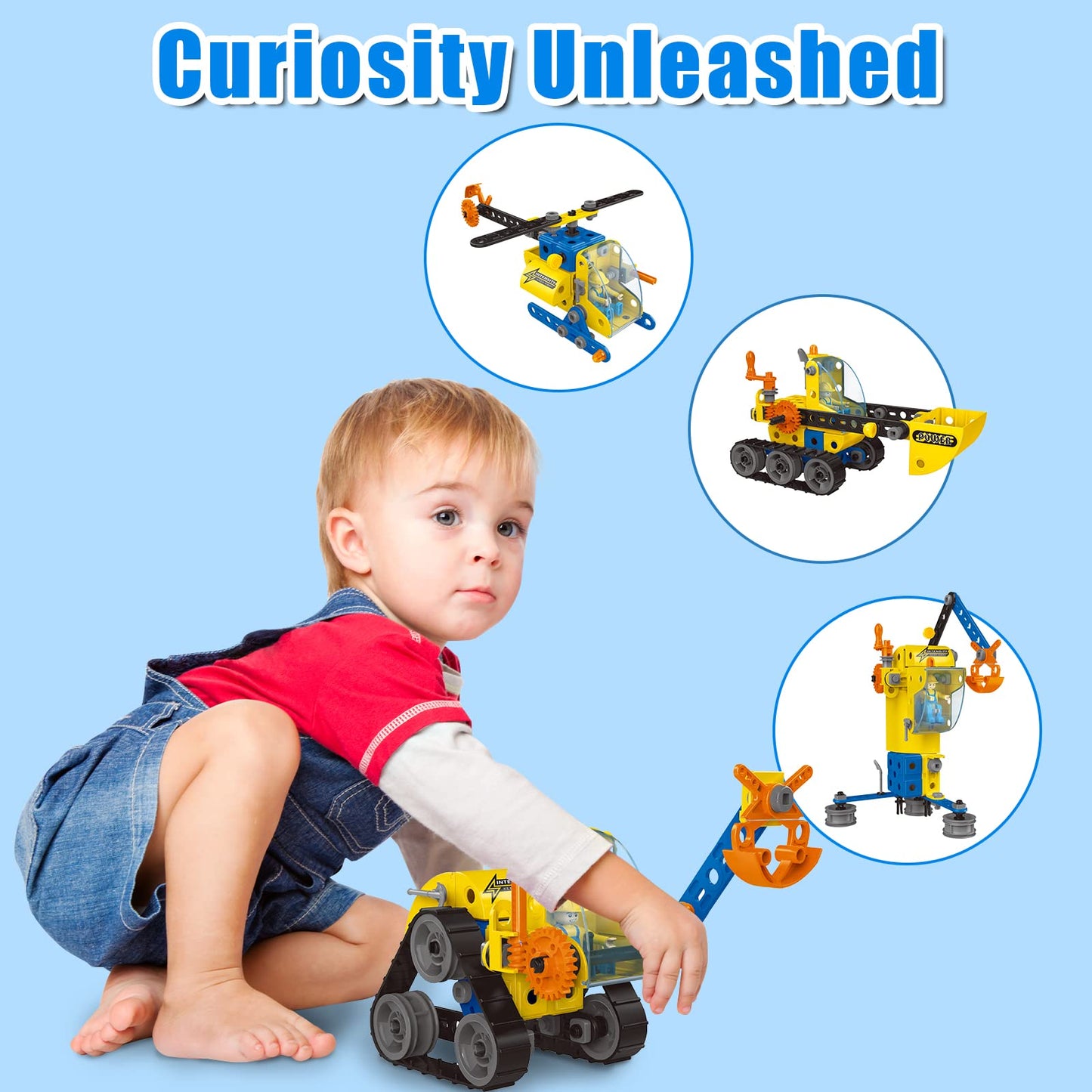 Hometter Building Toys For Age 5-12 Year Old Boys Gift, 6 In 1 Engineering Excavator Toys, Kids Stem Learning Toys Educational Building Kit