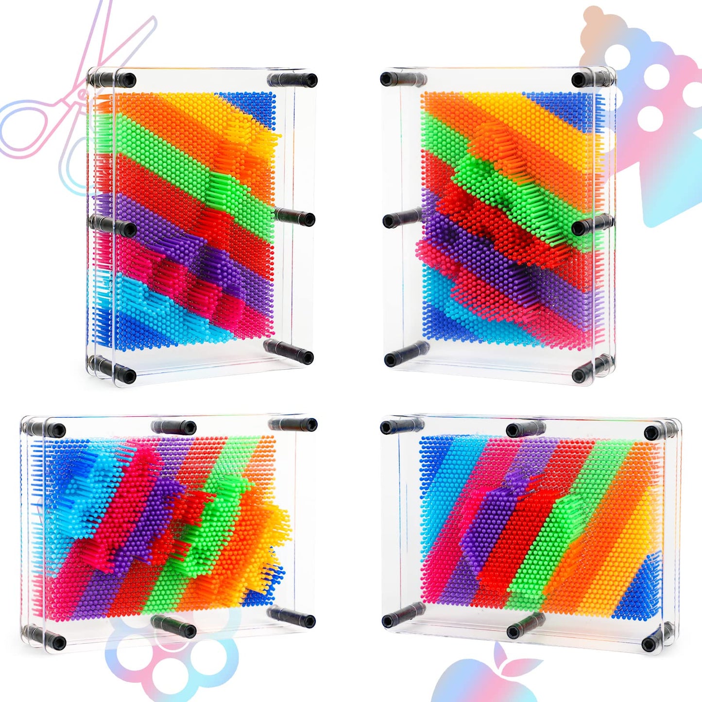 ENJSD 3D Pin Art Toy for Kids - Sensory Fidget Board, Multicolor, Model PA-01, Ideal for Ages 3-10+ Years, Perfect Birthday Gift