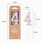 PHD CAKE 2.76 Inch Modern Rose Gold 4 Number Birthday Candles, Rose Gold Number Candles, Cake Number Candles, Party Celebration
