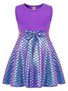 Henzworld Mermaid Birthday Outfit Ariel Costume For Girls Princess Party Dress Up Clothes Vestido De Sirena Para Niña,1-2T Purple