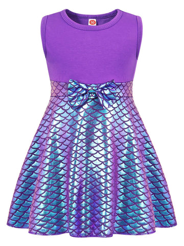 Henzworld Mermaid Birthday Outfit Ariel Costume For Girls Princess Party Dress Up Clothes Vestido De Sirena Para Niña,1-2T Purple