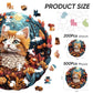 Wooden Puzzles For Mom - 3D Vision Effect Flower And Cat Wooden Puzzle 200 Pcs Unique Shape Advanced Jigsaw Puzzle, Wood Puzzles