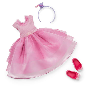 American Girl WellieWishers 14.5" Doll Outfit Set, Pink Teacup Headband & Ballet Flats, Ages 4+ Model HNX37