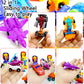 SCKTYZS Mini Transform Robot Car for Toddler, Converting Action Figures Include Pink Sports Car Red Police Car Blue Plane, Girl