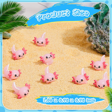 Lewtemi 12 Pieces Mini Resin Axolotl Charm Valentine'S Day Axolotl Tiny Animal Figurine Gifts Miniature Garden Landscape Aquarium Dollhouse Ornament Potted Plants Decoration Diy Crafts (Pink)