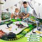 Coroiesty 268 PCS Dinosaur Race Track Set - Glow in The Dark, Flexible DIY Track for Kids 3-9, Green, Includes 2 Dinosaur Cars