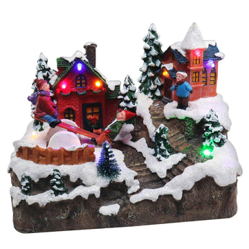 Christmas Village Rocking Seesaw - Animated Pre-Lit Winter Snow Town - Perfect Addition To Your Christmas Indoor Decorations & C