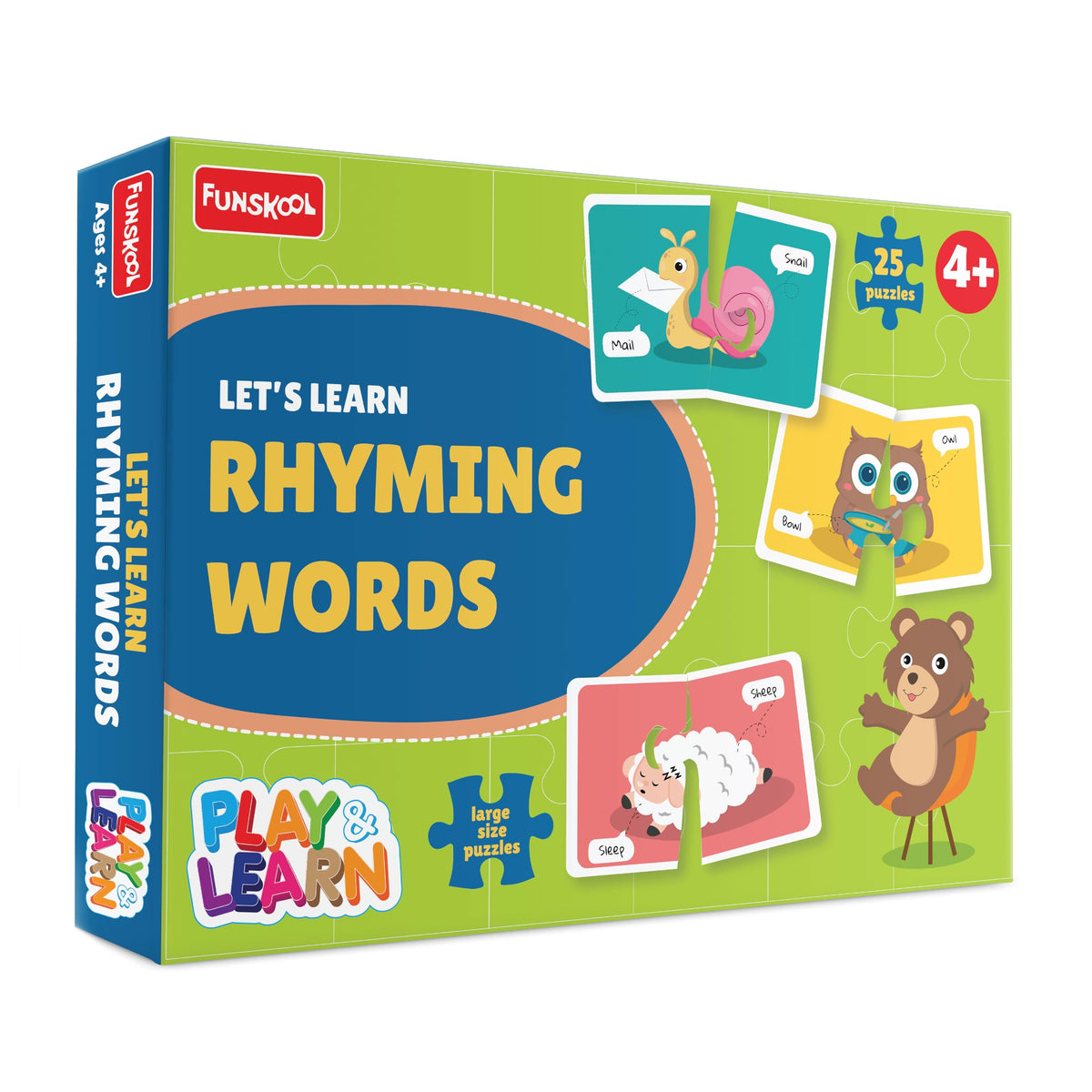 Funskool  Play & Learn Rhyming Words,Educational,25X2Pieces,Puzzle,For 4 Year Old Kids And Above,Toy