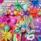 Saxuxu 6PCS Rainbow Star Foil Balloons, 22Inch Colorful Decorations for Birthday, Graduation, Wedding, Christmas, New Year Parties