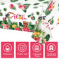 Breling Hawaiian Luau Tablecloths, 108 X 54 In Luau Decorationtropical Palm Leaves Table Cloth Hawaii Disposable Plastic Rectang