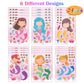 24 Sheets Mermaid Make A Face Sticker Sheets For Kids Todders Activities, Make Your Own Stickers For Kids Birthday Party Favor S