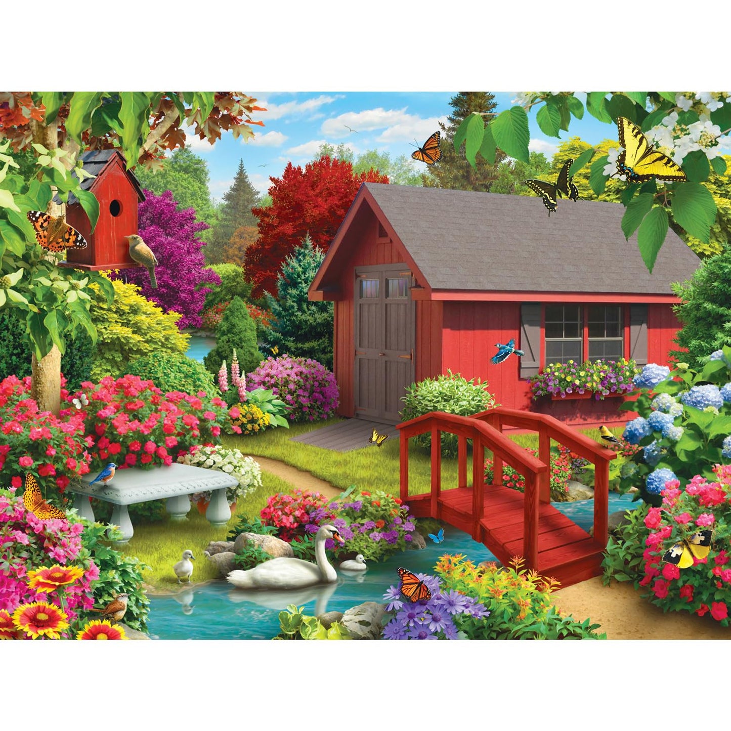 Masterpieces 750 Piece Jigsaw Puzzle For Adults, Family, Or Kids - Over The Bridge - 18'X24'