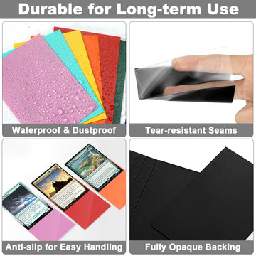 White Mtg Card Sleeves 200 Pack, Standard Card Sleeves Sturdy Mtg Sleeves Matte Back Finish, Perfect Shuffling - Protect All You