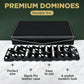 Dominos Set For Adults And Kids - Dominoes - Domino Classic Board Games, Christmas Games – Double Six Standard Dominos Set 28 Tiles With Black Leather Case - Juegos De Mesa (Black Leather Case)
