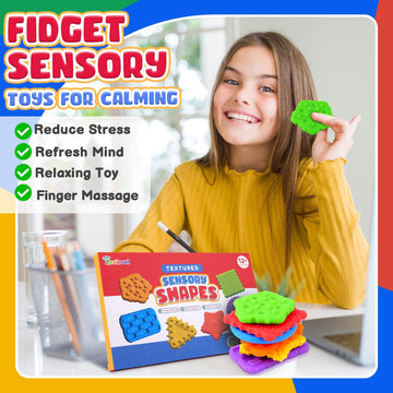 ZaxiDeel 6 Pack Squishy Sensory Fidget Toys for Kids - Multicolor Silicone Textured Calming Toys for Autism, ADHD, Stress Relief