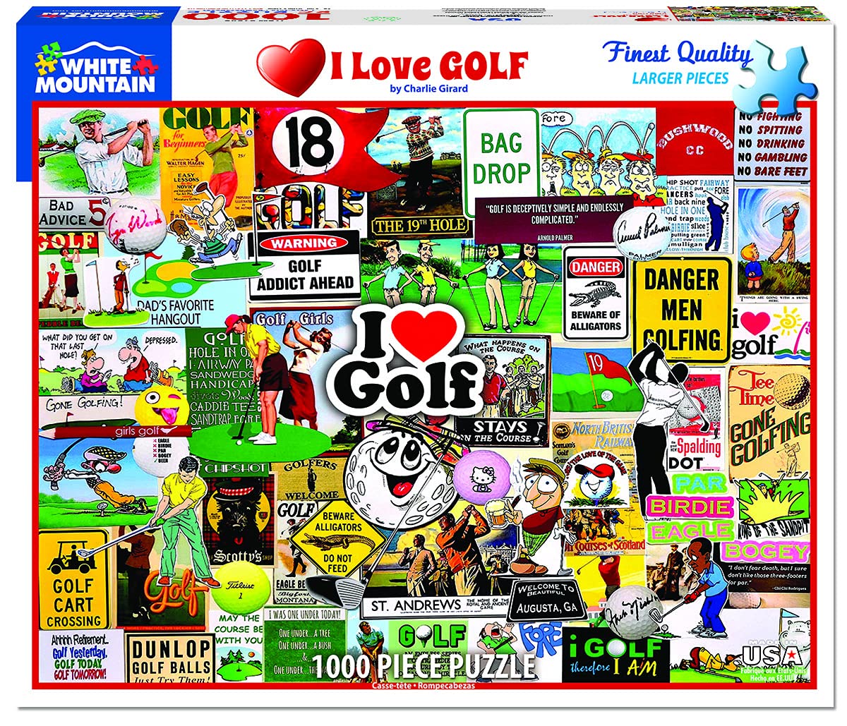 White Mountain Puzzles I Love Golf - 1000 Piece Jigsaw Puzzle
