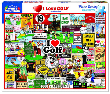 White Mountain Puzzles I Love Golf - 1000 Piece Jigsaw Puzzle
