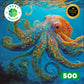 Lucky Puzzles Octopus in a Swirling Sea | 500 Piece Jigsaw Puzzle for Adults | Best New Marine Artwork Puzzle | Unique Brain Tea