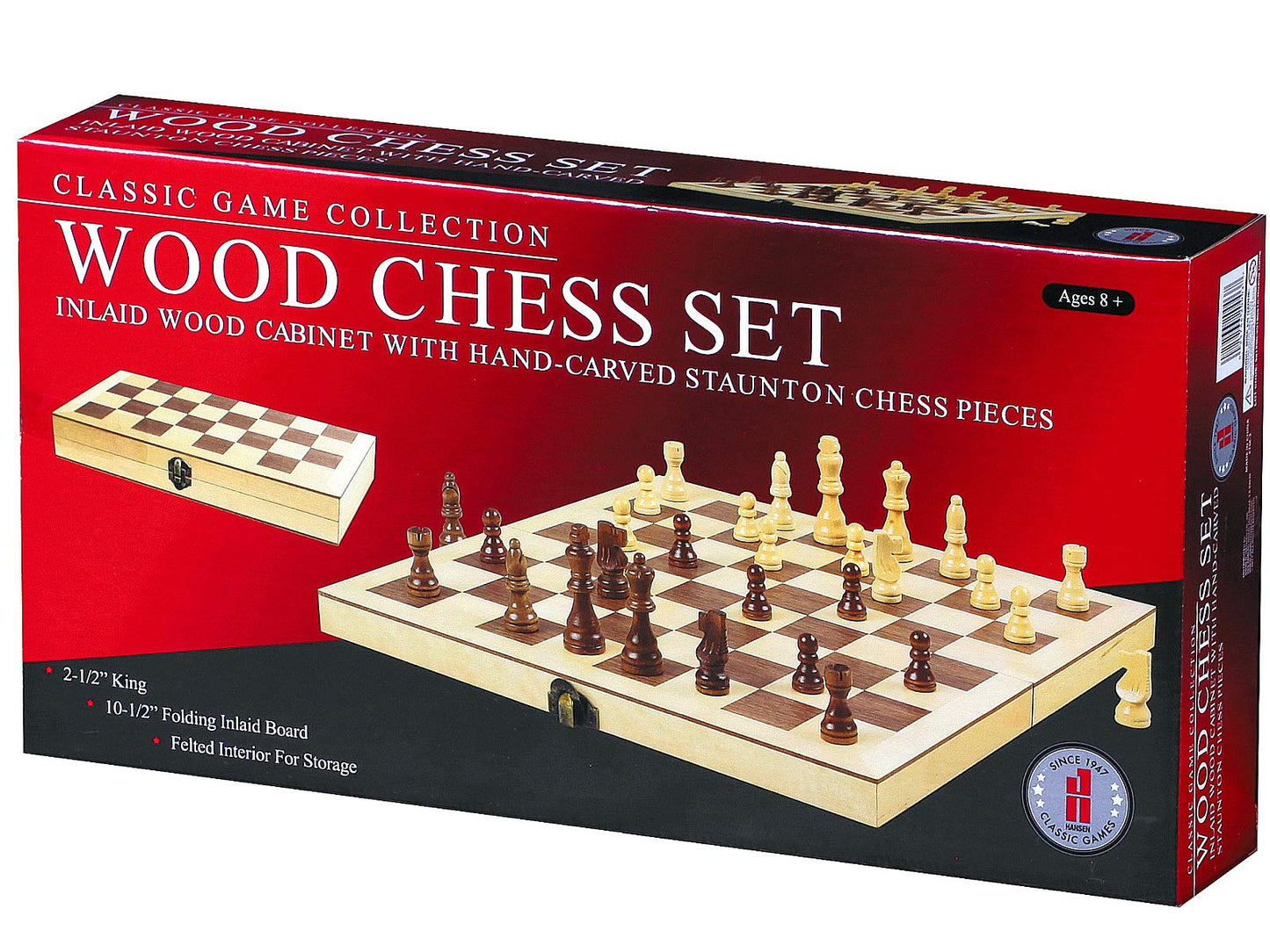 John N. Hansen Co. Classic Game Collection Wood Chess Set