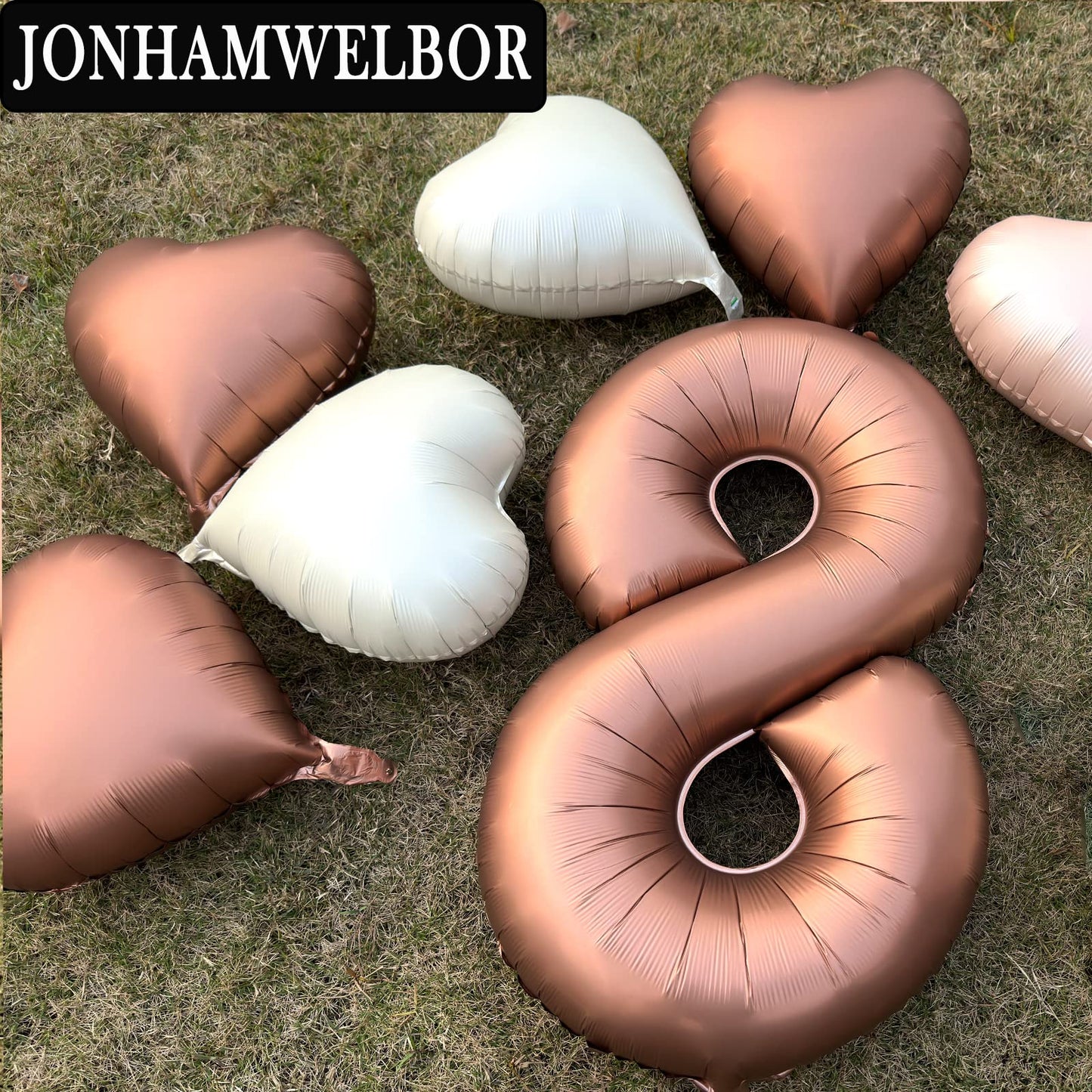 Jonhamwelbor 40 Inch Number 8 Balloon Large Big Mylar Foil Number Helium Balloon With Heart Balloons For Girl Boy 8Th Year Old B