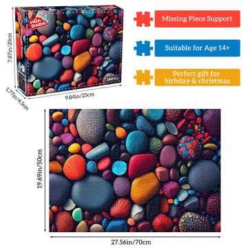 Huadada Jigsaw Puzzles For Adults 1000 Piece Jigsaw Puzzles For Adults Challenging Game Puzzles With Letters On Back(Colorful St