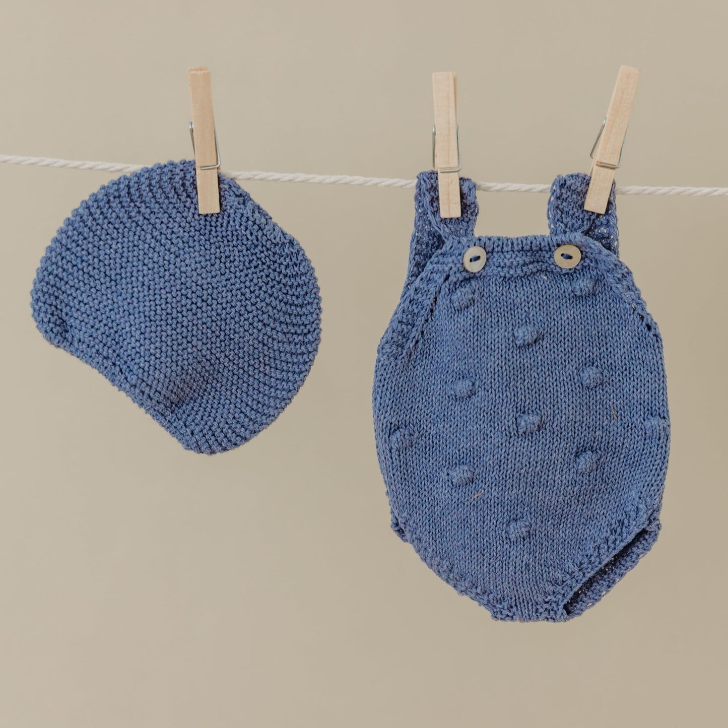 Miniland Clothes For Dolls 12 5/8'' Knitted Outfit Rompers & Bonnet - Eco, Made In Spain, Quality, Role Play, Educational