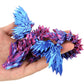 Sumland 3D Printed Dragon With Wings Flying,Crystal Wing Dragon Fidget Toys, Blue Purple