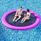 Danrelax 6' Round Inflatable Floating Dock, Sunchill Float Ring, Hammock Tanning Pool with 4in Woven Fabric, Manual Pump for 1-2