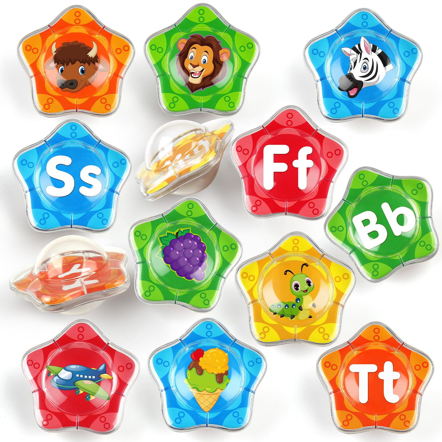 Coogam Starfish Floating Bath Toys, 26Pcs Bathtub Alphabet Letters Set, Montessori Educational Water Pool Toy Learning Activities Shower Toy Gift For Preschool Years Old Toddlers