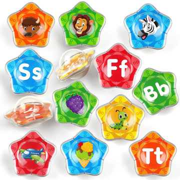 Coogam Starfish Floating Bath Toys, 26Pcs Bathtub Alphabet Letters Set, Montessori Educational Water Pool Toy Learning Activities Shower Toy Gift For Preschool Years Old Toddlers