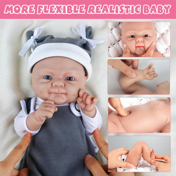 Ivita 16'' Boy Full Body Silicone Baby Doll Lifelike Reborn Doll Surprice Children Anti-Stress Stress Relief Toys - Boy
