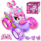 Innofans Unicorn Remote Control Car for Girls, 360 Rotating 4WD Stunt RC Cars with Cute Cool LED Lights, Rechargeable Car Toys B