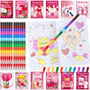 Ben Louis 24 Pcs Valentines Day Mini Coloring Books Kids With 24 Crayons Valentine Day School Party Favors Activity Books Bulk F