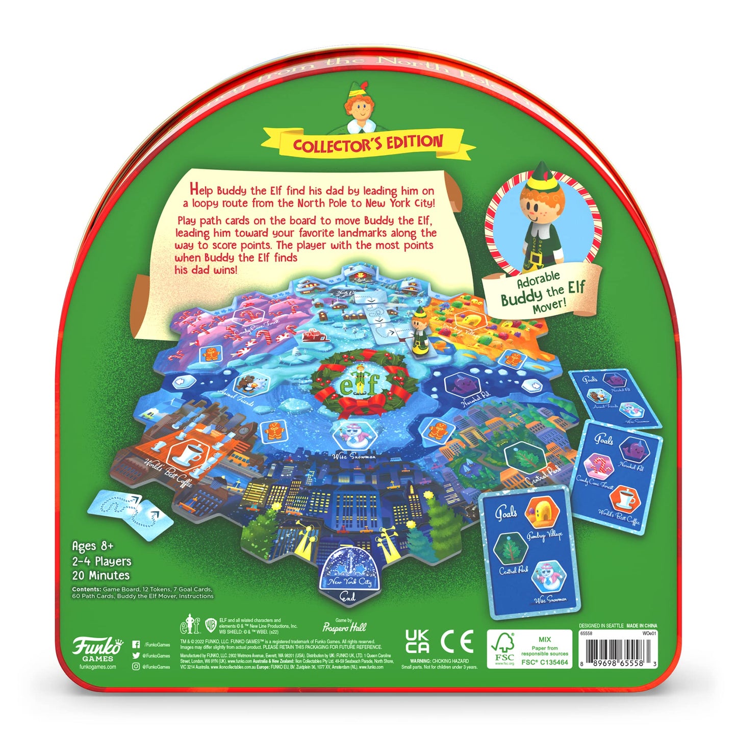 Funko Elf Journey from The North Pole Game - Collector's Edition, Multicolour, Cardboard, Model 65558, Taille unique