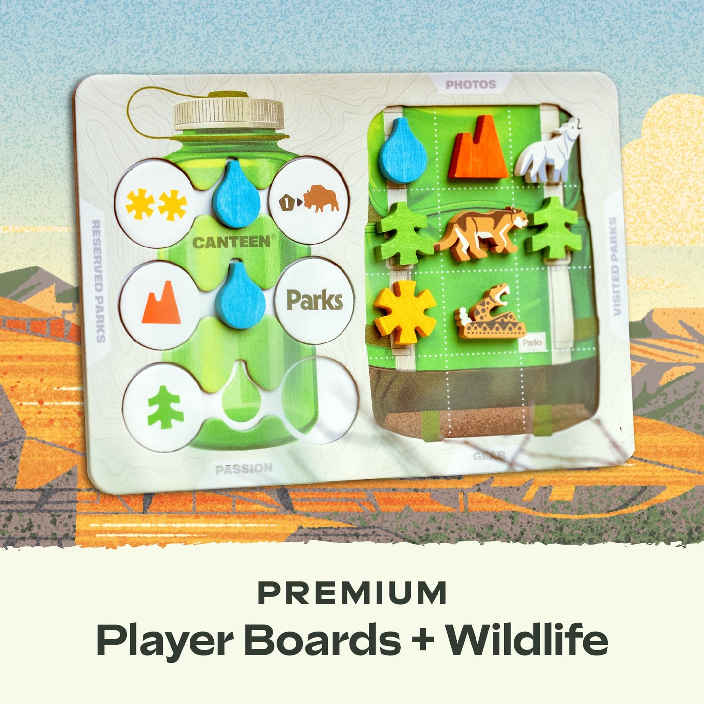 Keymaster Games Parks 2nd Edition | Summit Deluxe Strategy Game | 10.5"x10.5"x4.25" | Wood | 1-5 Players | Ages 10+