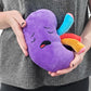 Attatoy Plush Kidney Stuffed Toy - 8.5" Polyester, Purple/Multicolored - Ideal Get Well Gift & Health Education