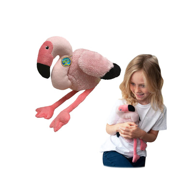 Ecobuddiez - Flamingo From Deluxebase. 10-Inch Sustainable Plush Animal From Recycled Materials, Eco-Friendly Soft Stuffed Toy,