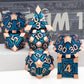 ORIFANTOU Metal DND Dice Set Dungeons and Dragons Dice with Box, Copper Blue Debris D&D Dice RPG D and D Dice Role Playing Game