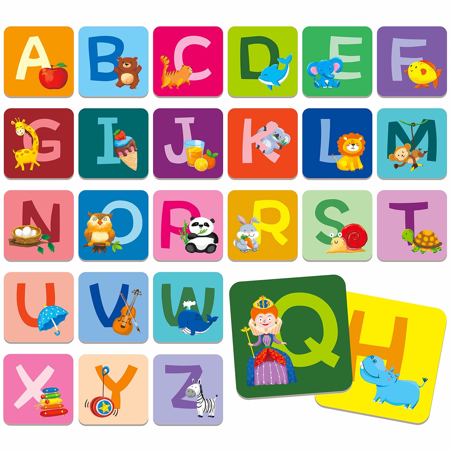 Spritegru Memory Alphabet Matching Game(26 Pairs Of 52 Pieces), Capital Letter Matching Game Cards Educational Toy For Toddlers