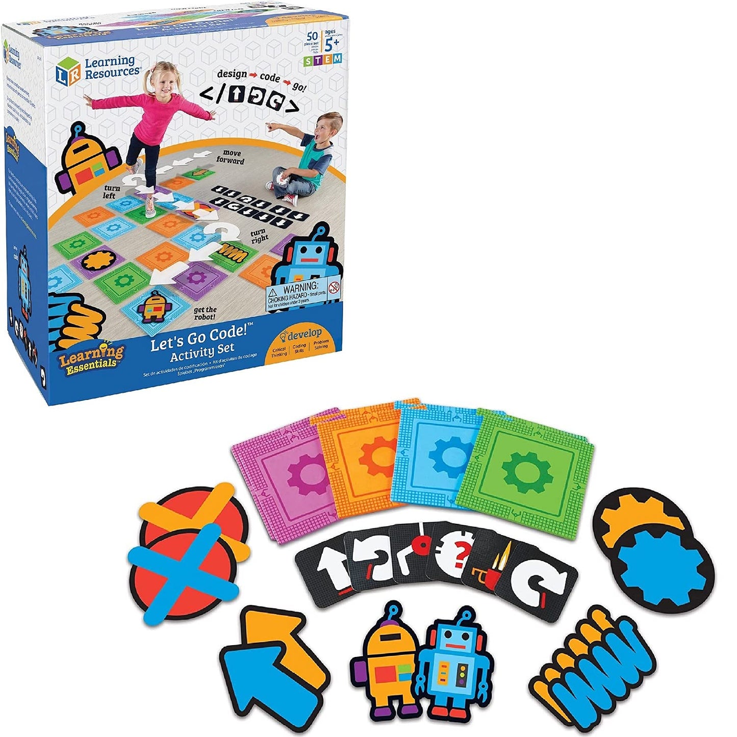 Learning Resources Lets Go Code! Activity Set, 50 Pieces, Ages 5+