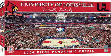 Masterpieces 1000 Piece Sports Jigsaw Puzzle - Ncaa Louisville Cardinals Basketball Court Panoramic - 13'X39'