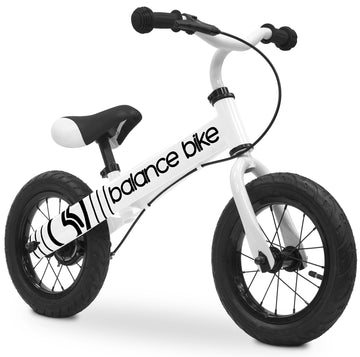 Balance Bike, 12'' Metal Toddler Training Bicycle, White