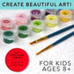 Bright Stripes Paint by Numbers Kit for Kids: Easy to Follow Paint by Numbers Canvas with Frame Kids Paint Kit (Frog & Mushroom)